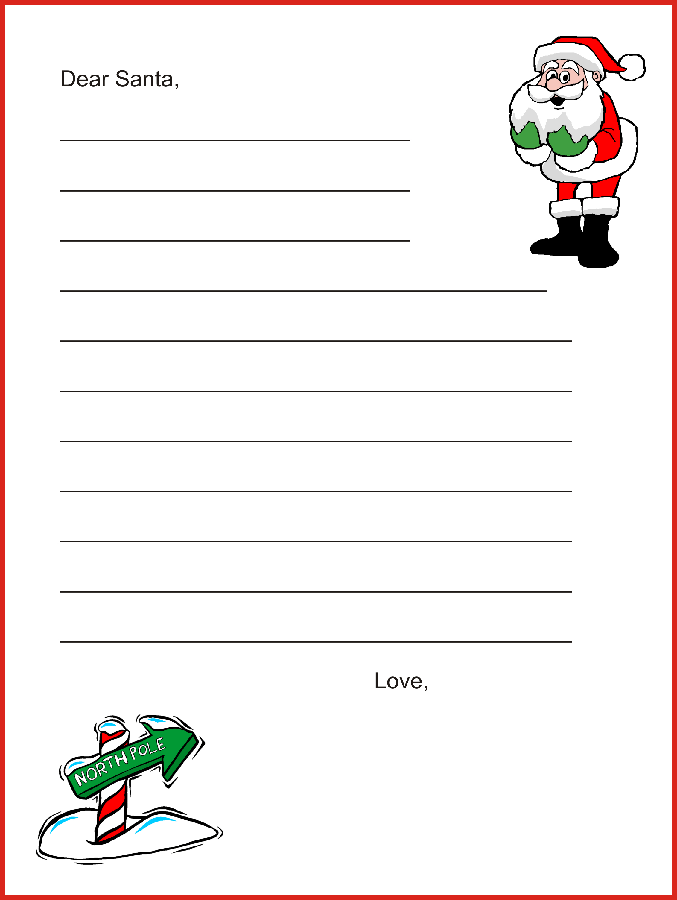 Free Printable Dear Santa Letter Templates HD Writing Co.